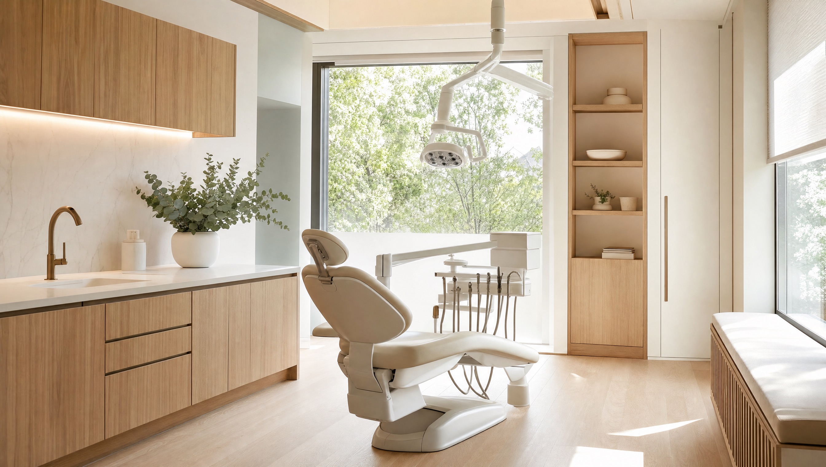 The Lumen Dental studio — calm, bright, uncluttered