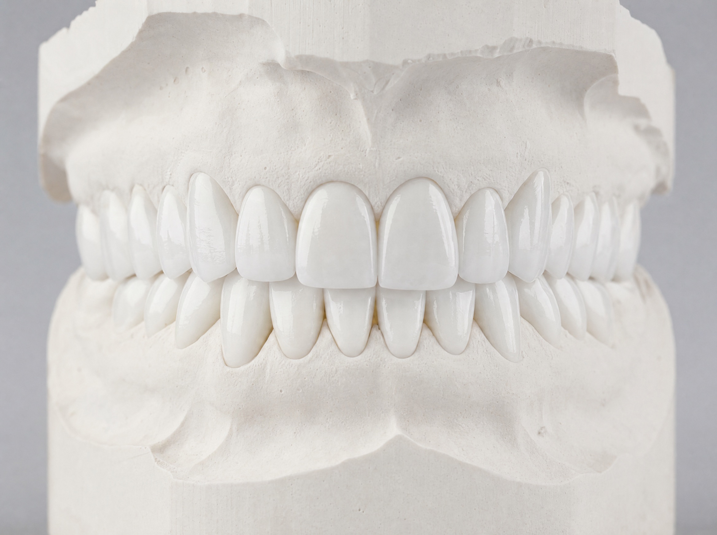 A dental study model used to plan a cosmetic case